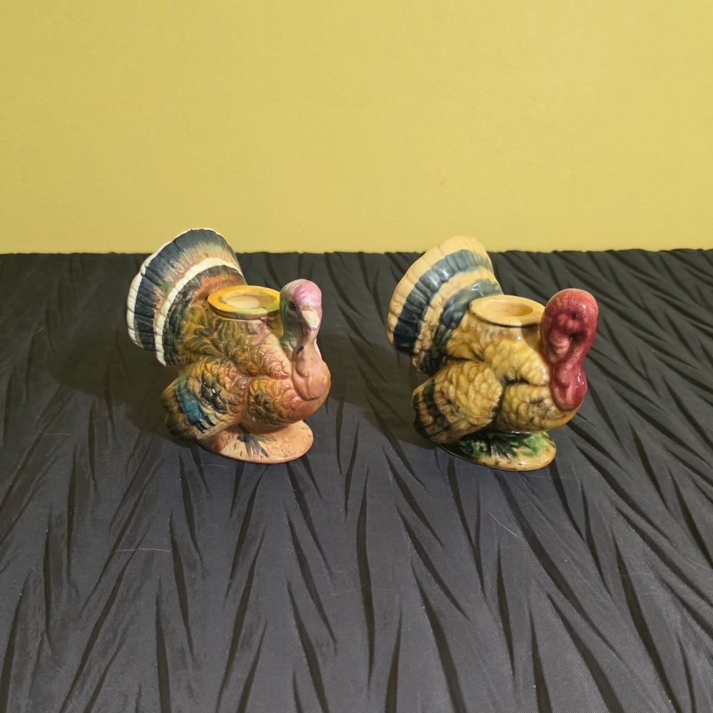 Vinitage Napcoware Turkey Candle Holders